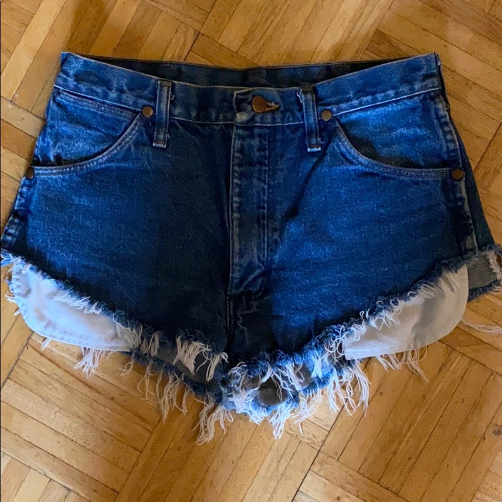 High waisted jean shorts